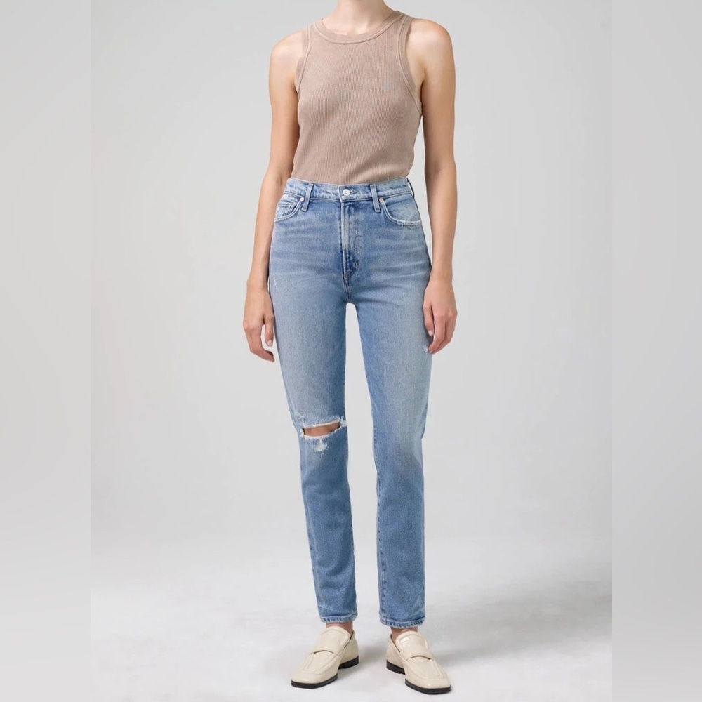 Citizens of Humanity jeans Olivia High Rise Slim Santorini luxury coastal sz 25